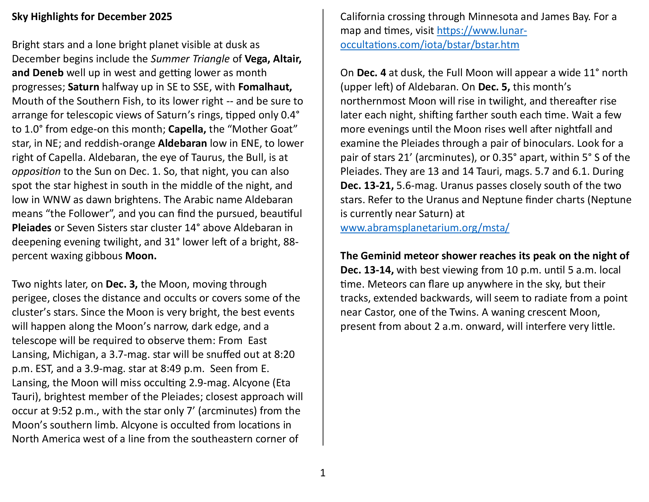 Extra Content for December 2025